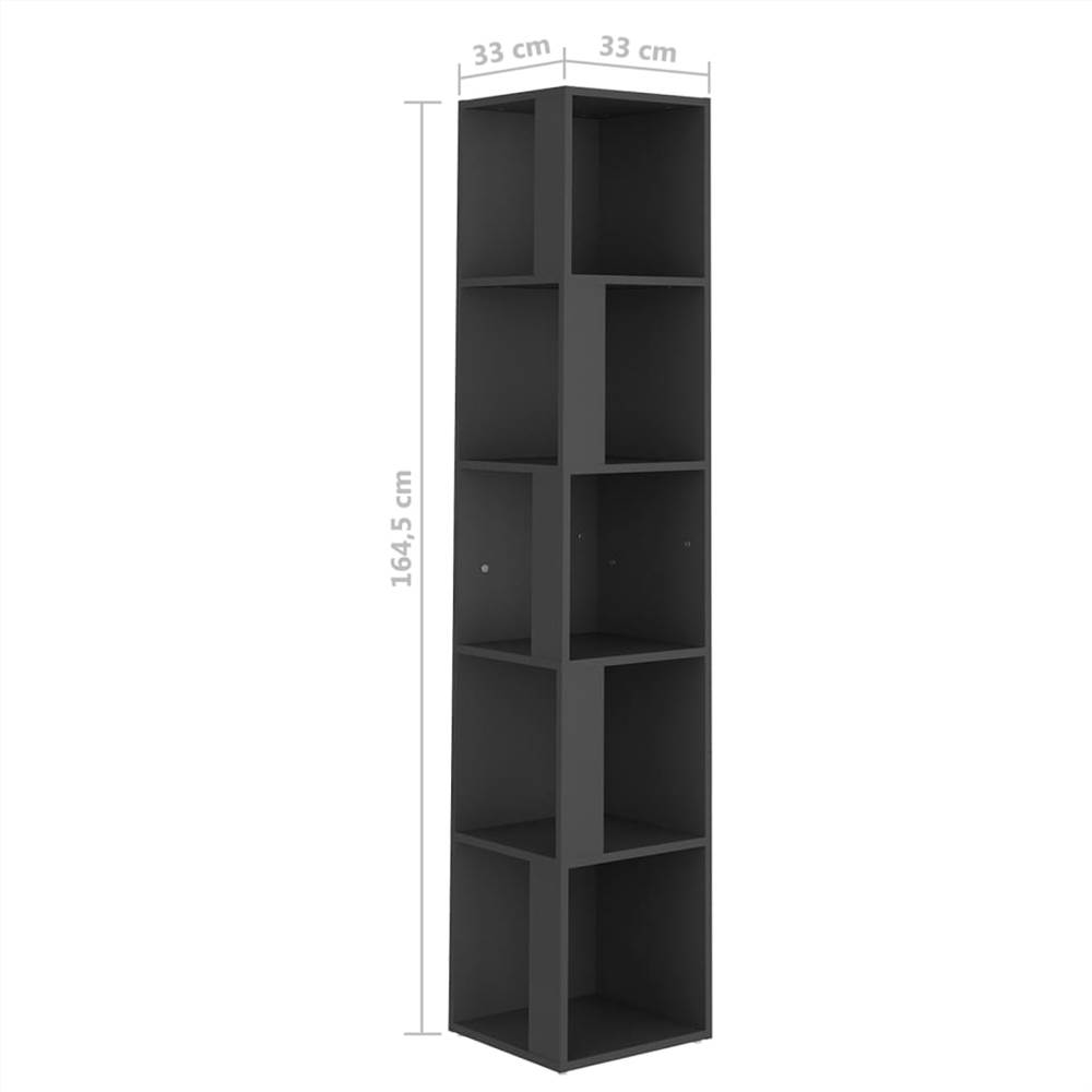 Corner Cabinet Grey 33x33x164.5 cm Chipboard