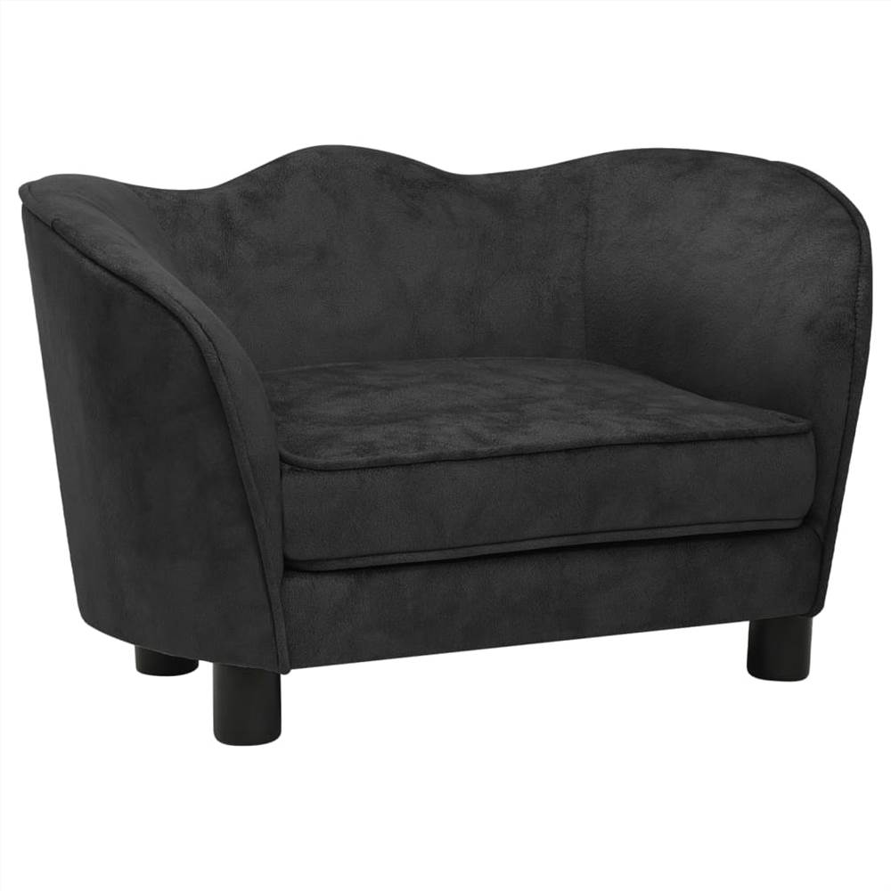 Dog Sofa Black 66x43x40 cm Plush