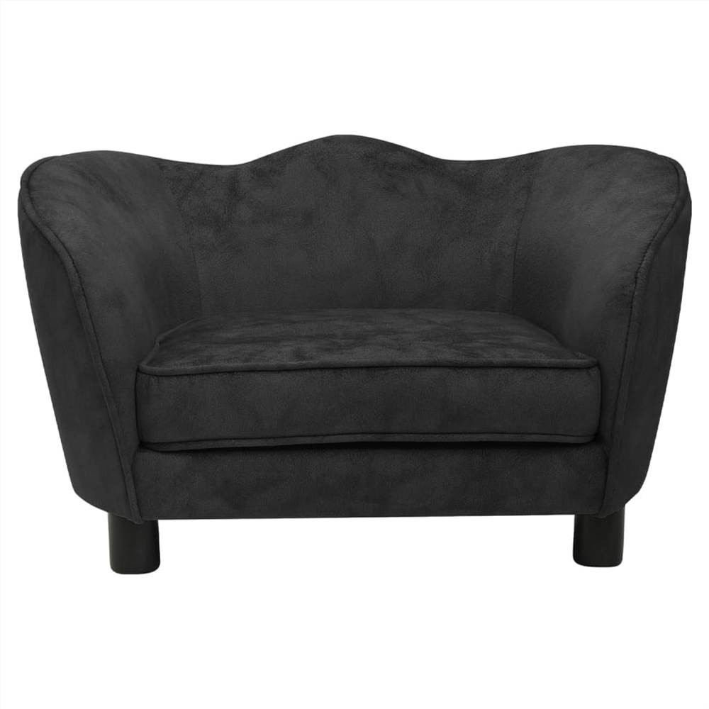 Dog Sofa Black 66x43x40 cm Plush