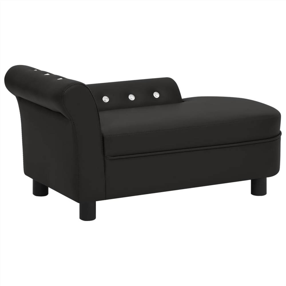 Dog Sofa Black 83x45x42 cm Faux Leather
