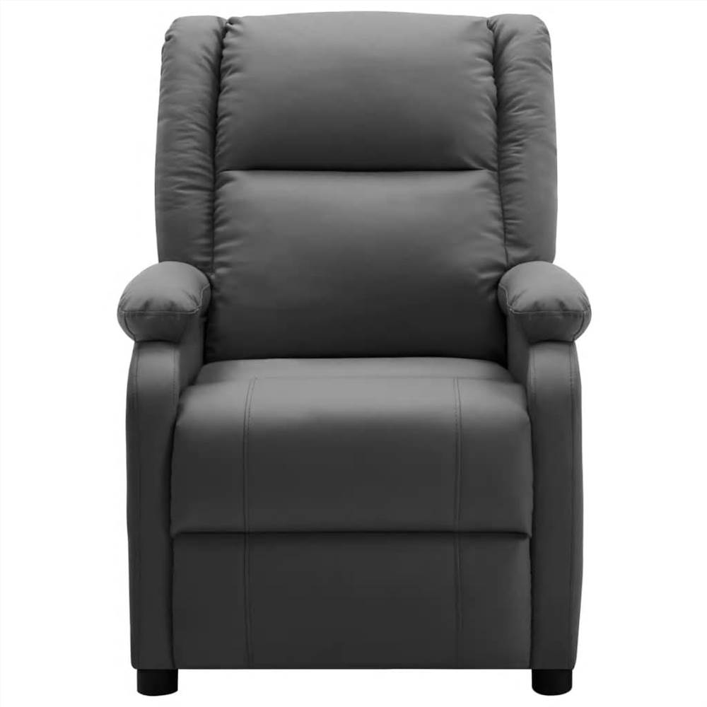 Electric Massage Recliner Anthracite Faux Leather