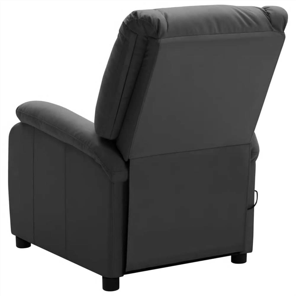 Electric Massage Recliner Anthracite Faux Leather