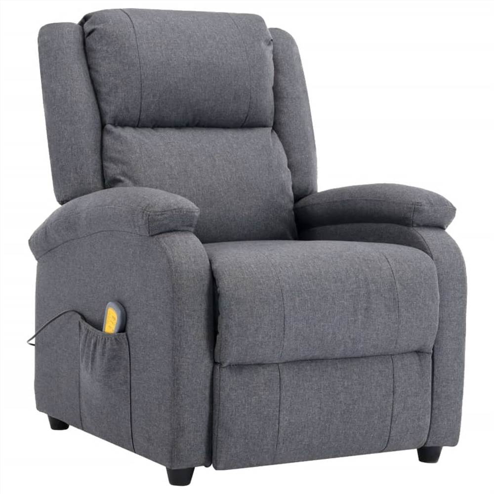 Electric Massage Recliner Dark Grey Fabric