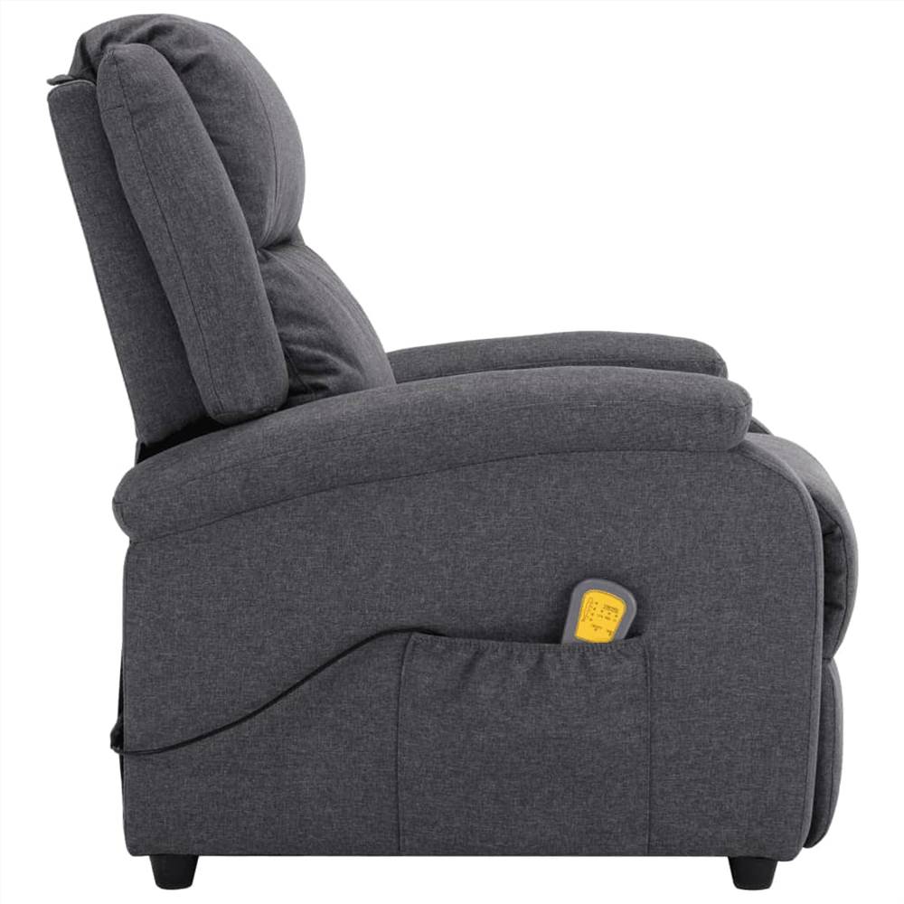 Electric Massage Recliner Dark Grey Fabric