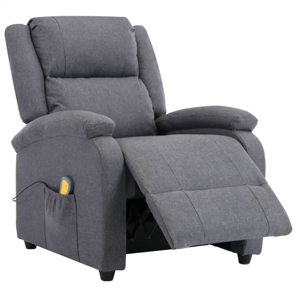 Electric Massage Recliner Dark Grey Fabric