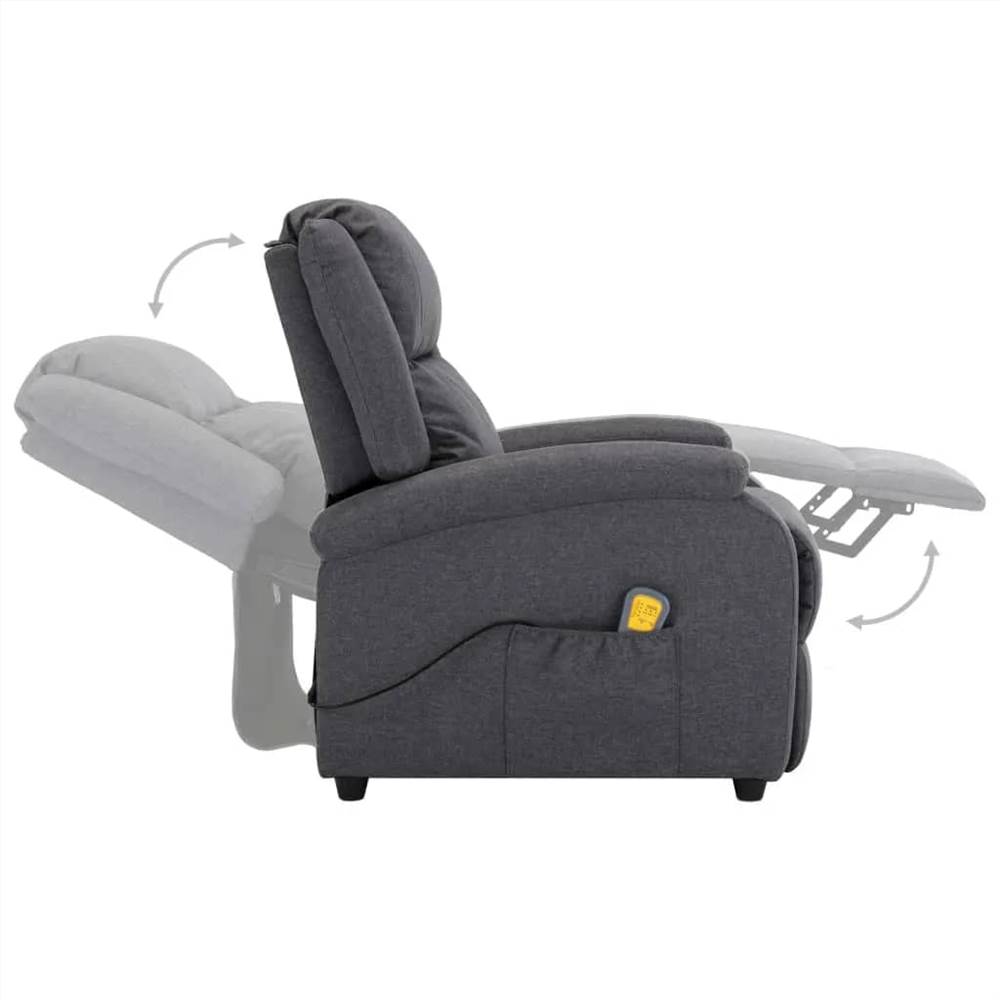 Electric Massage Recliner Dark Grey Fabric