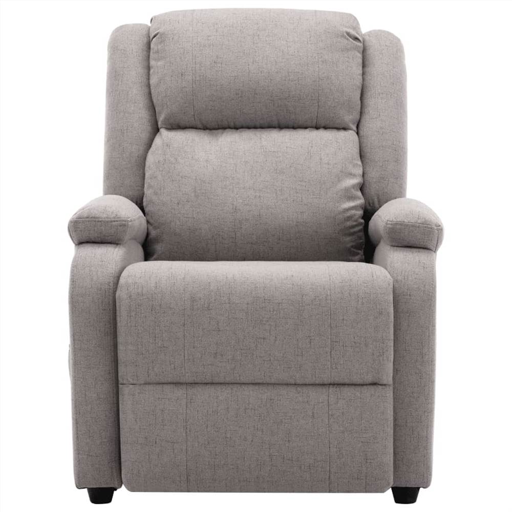 Electric Massage Recliner Light Grey Fabric