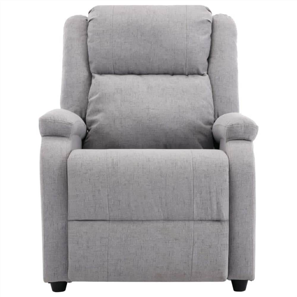 Electric TV Recliner Chair Light Grey Fabric