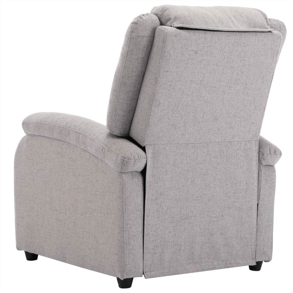 Electric TV Recliner Chair Light Grey Fabric