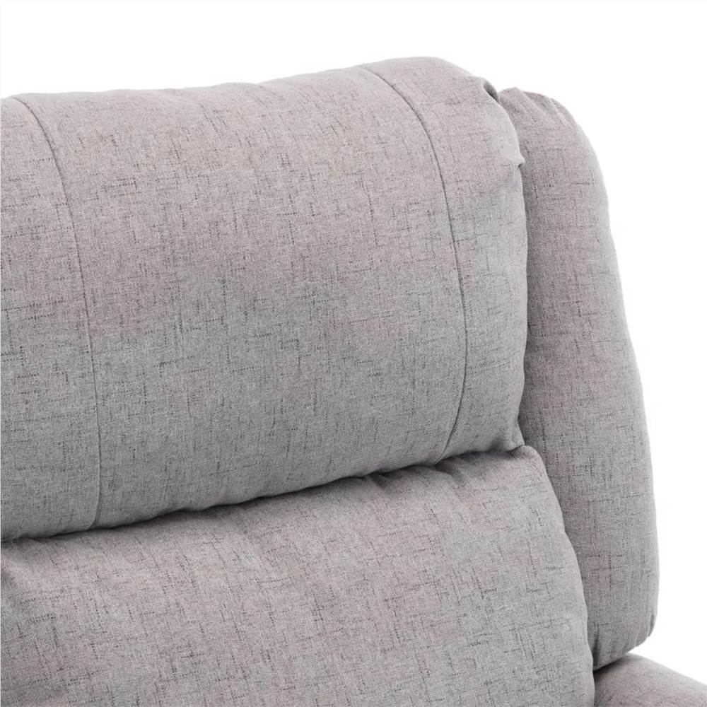 Electric TV Recliner Chair Light Grey Fabric