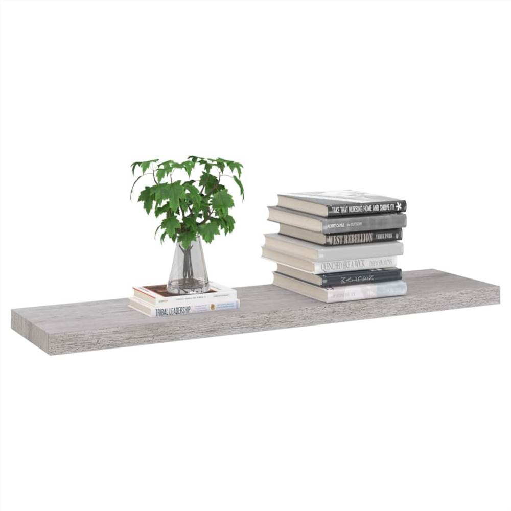 Floating Wall Shelves 4 pcs Concrete Grey 100x23.5x3.8 cm MDF