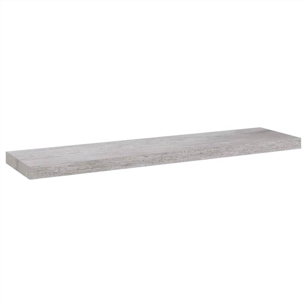 Floating Wall Shelves 4 pcs Concrete Grey 100x23.5x3.8 cm MDF