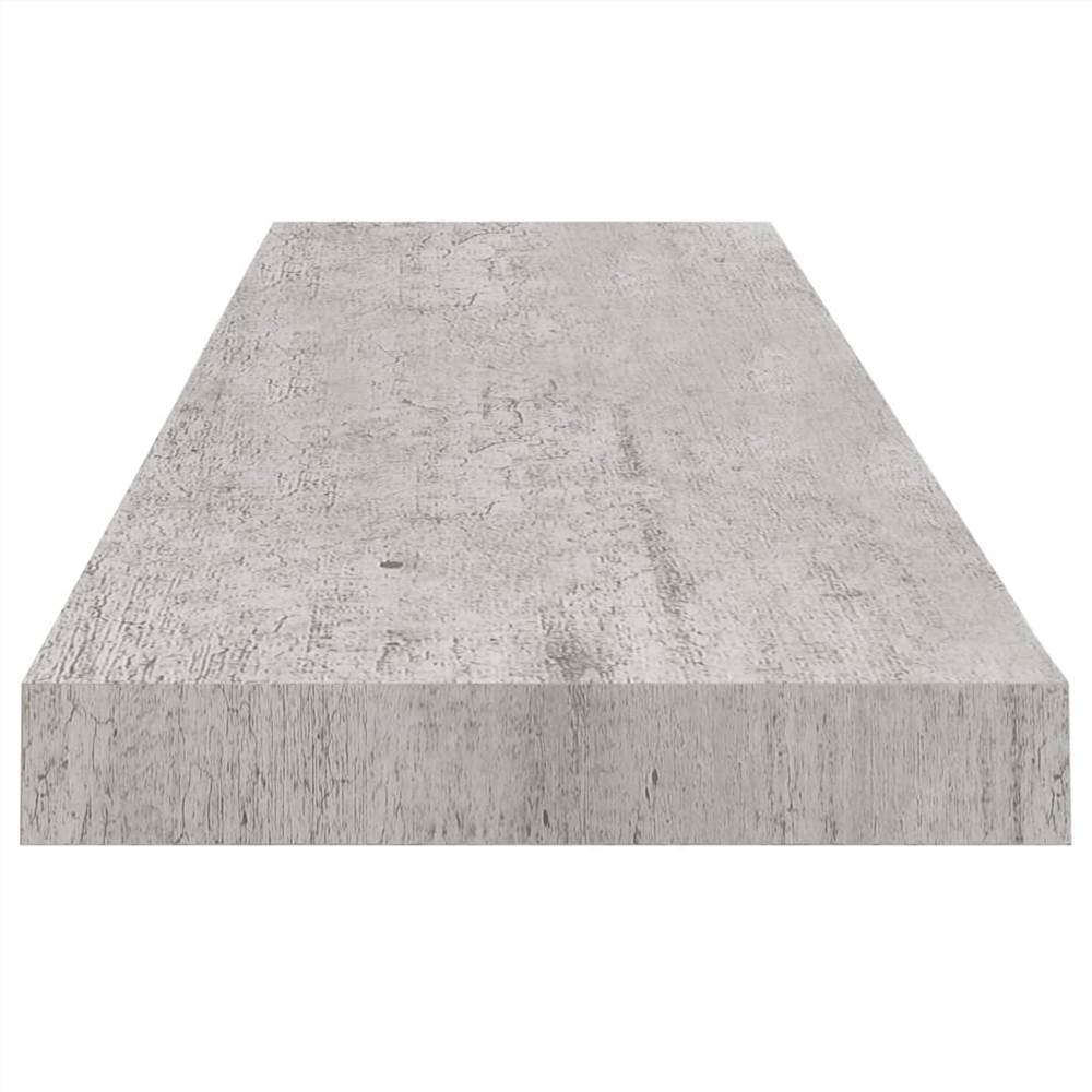 Floating Wall Shelves 4 pcs Concrete Grey 100x23.5x3.8 cm MDF