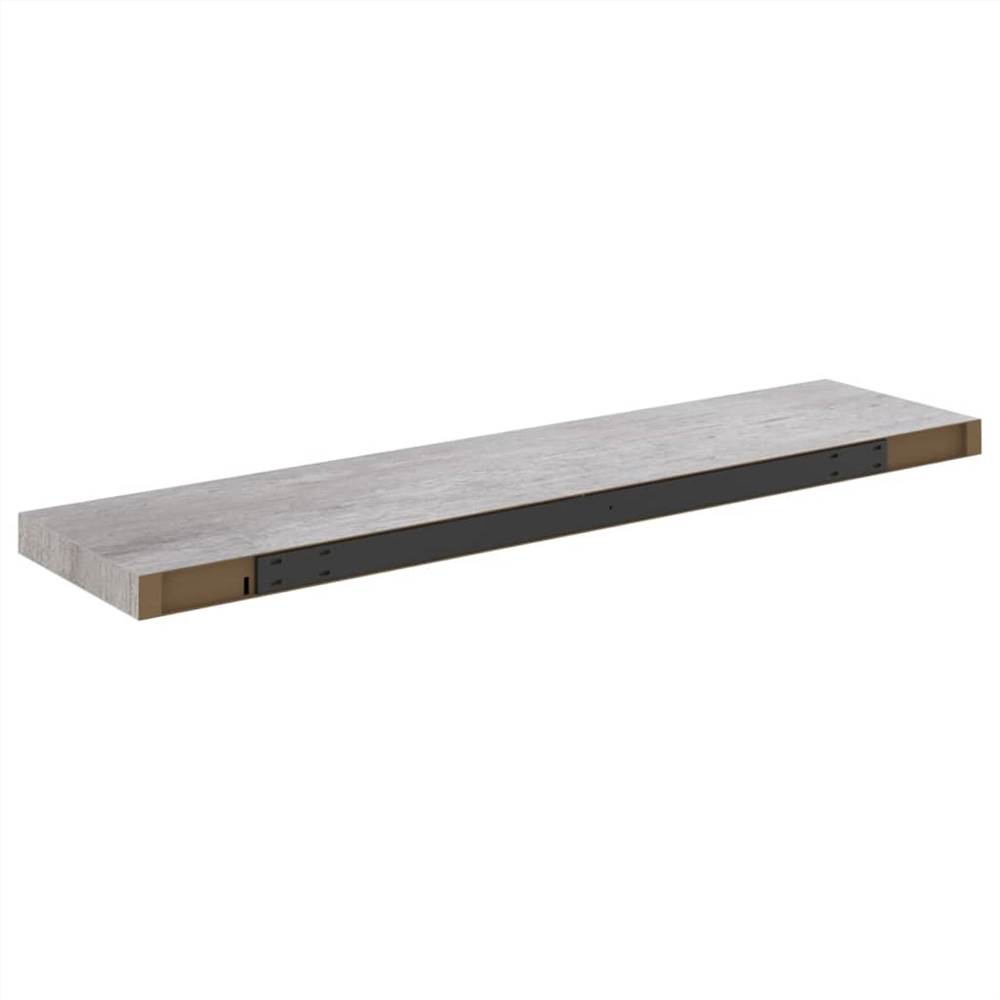 Floating Wall Shelves 4 pcs Concrete Grey 100x23.5x3.8 cm MDF