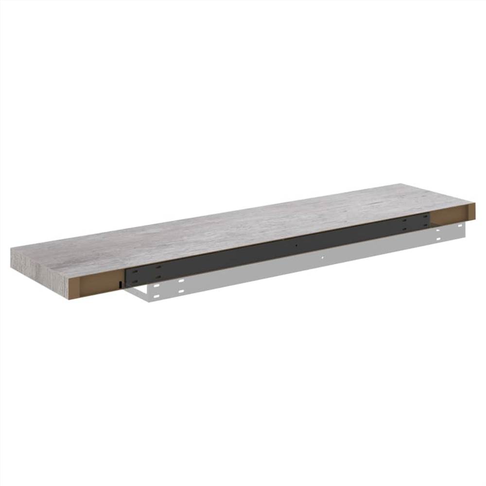 Floating Wall Shelves 4 pcs Concrete Grey 100x23.5x3.8 cm MDF