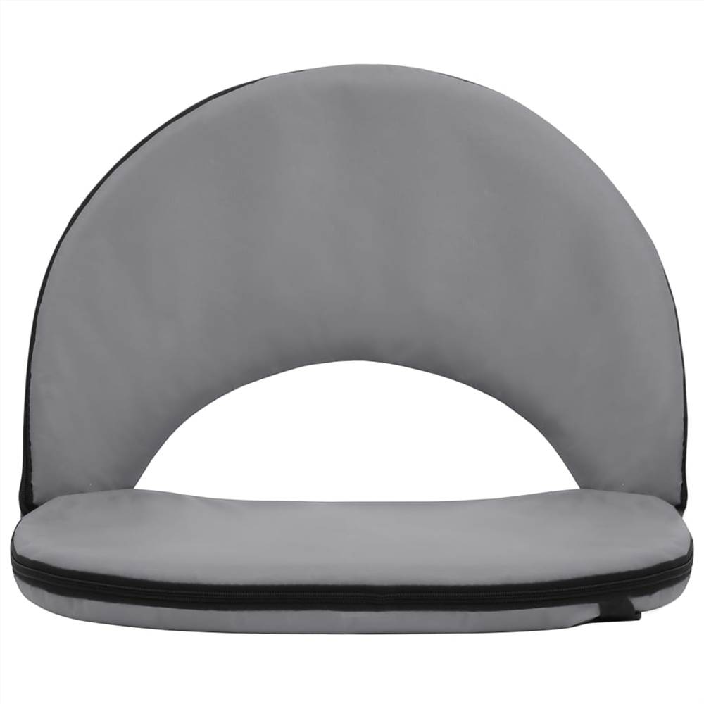 Foldable Ground Chair 2 pcs Grey Steel and Fabric