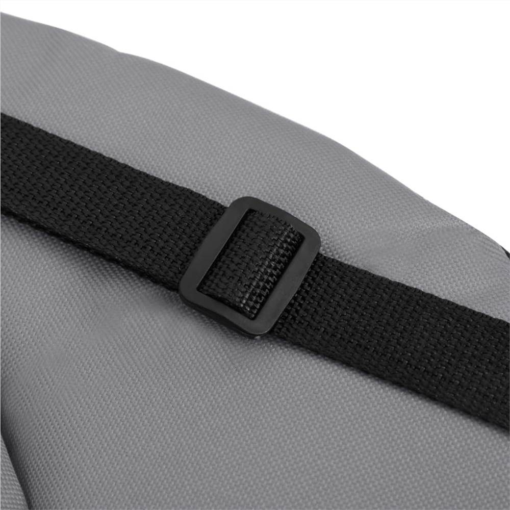 Foldable Ground Chair 2 pcs Grey Steel and Fabric