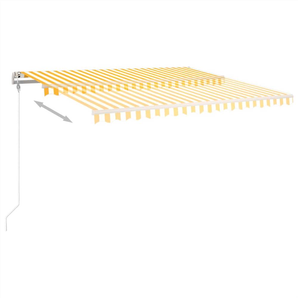 Freestanding Manual Retractable Awning 450x350 cm Yellow/White