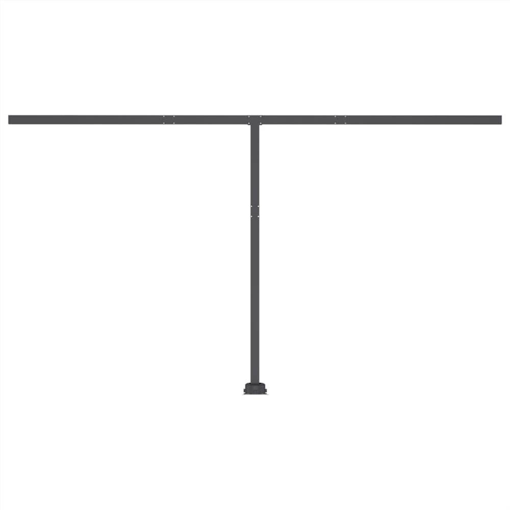 Freestanding Manual Retractable Awning 450x350 cm Yellow/White