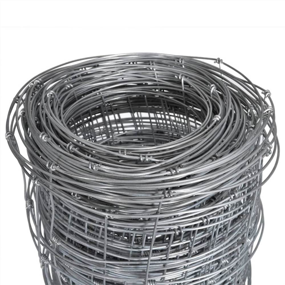 Garden Fence Galvanised Steel 50x0.8 m Silver