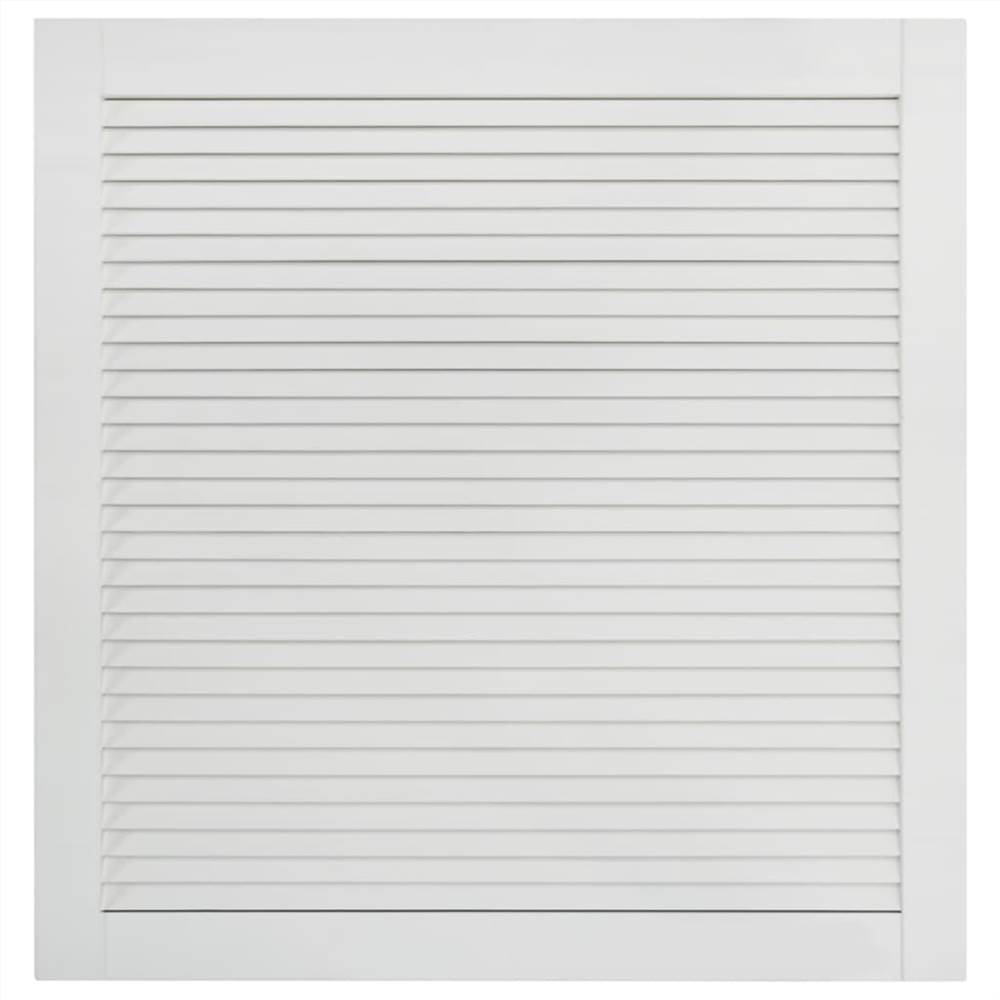 Louvred Door Solid Pine Wood White 61.5x59.4cm
