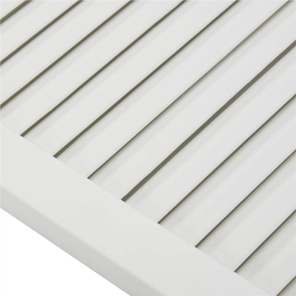 Louvred Door Solid Pine Wood White 61.5x59.4cm