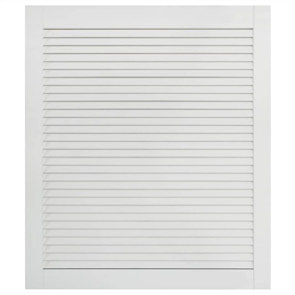 Louvred Door Solid Pine Wood White 69x59.4cm