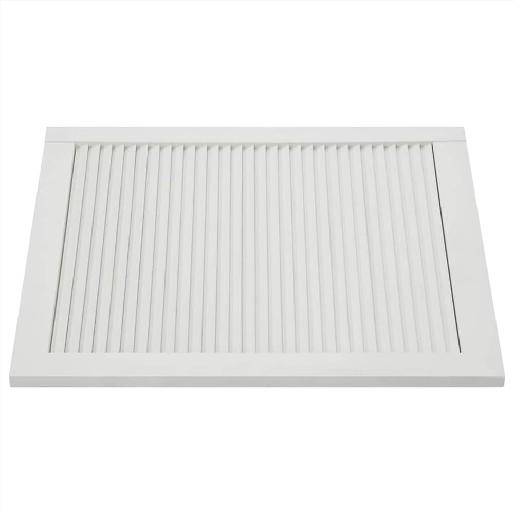 Louvred Door Solid Pine Wood White 69x59.4cm