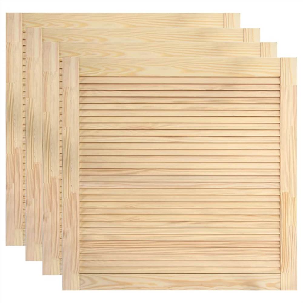Louvred Doors 4 pcs Solid Pine Wood 39.5x39.4 cm