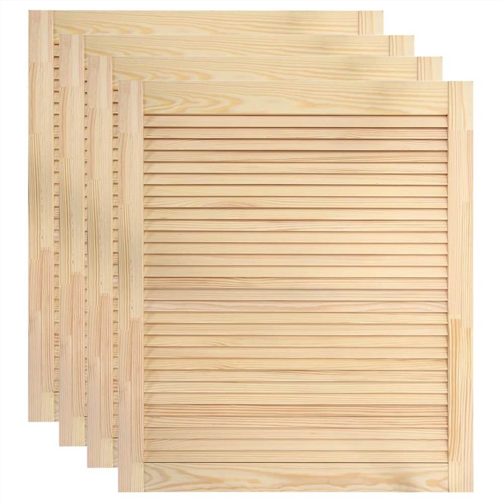 Louvred Doors 4 pcs Solid Pine Wood 69x59.4cm