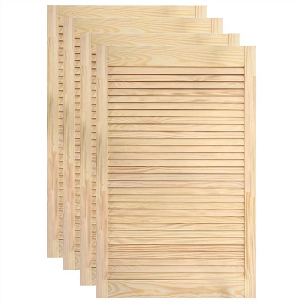Louvred Doors 4 pcs Solid Pine Wood 99.3x59.4cm