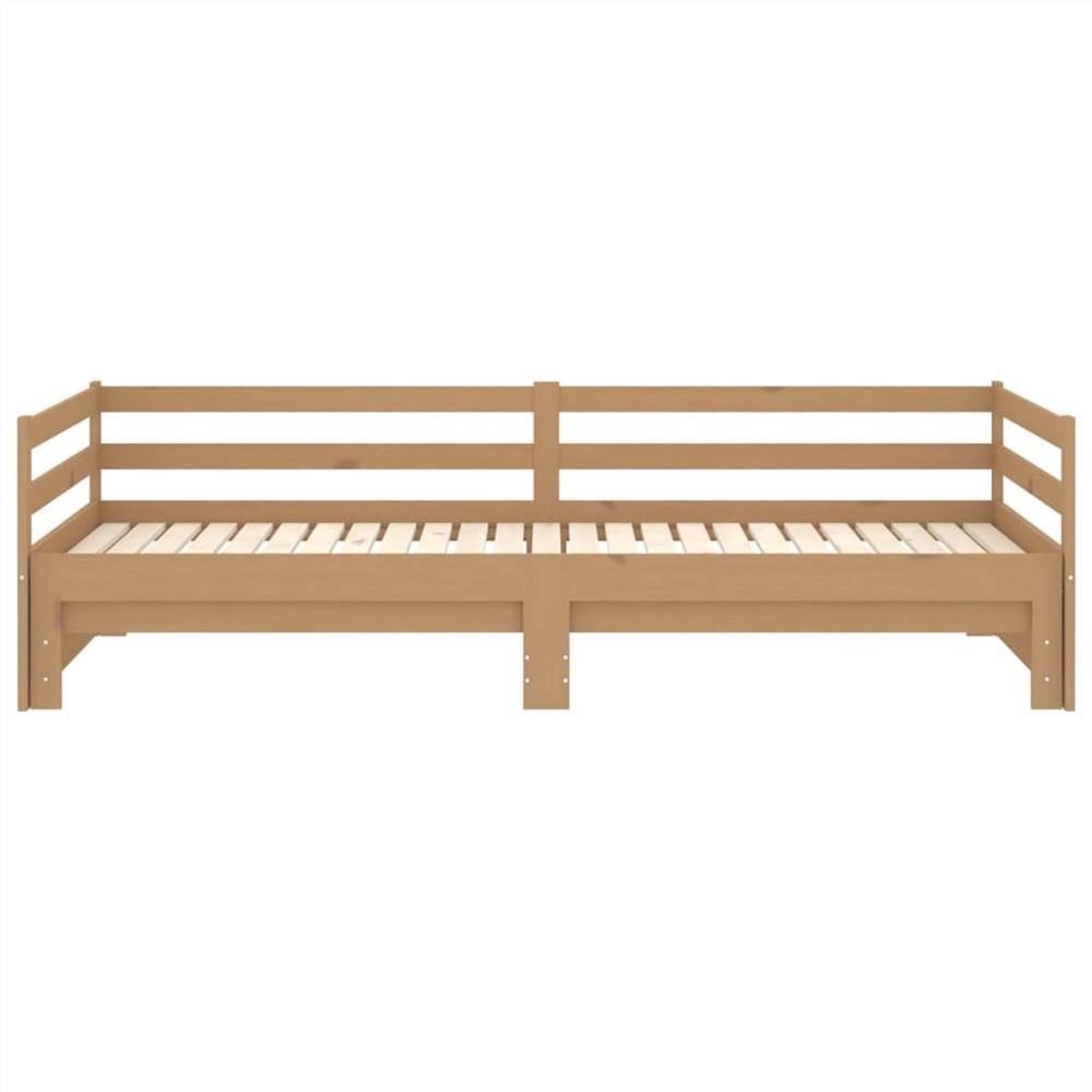 Pull-out Day Bed Honey Brown Solid Pinewood 2x