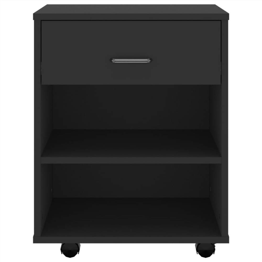 Rolling Cabinet Black 46x36x59 cm Chipboard