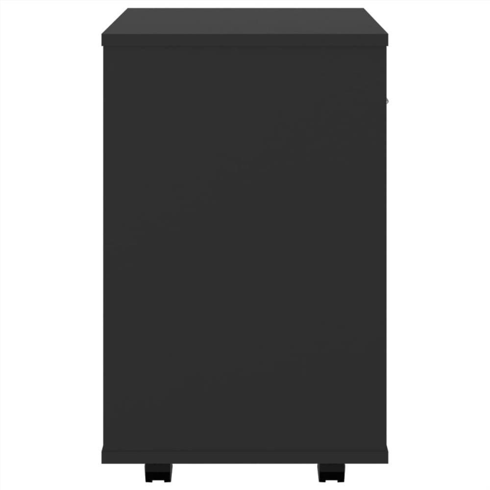 Rolling Cabinet Black 46x36x59 cm Chipboard