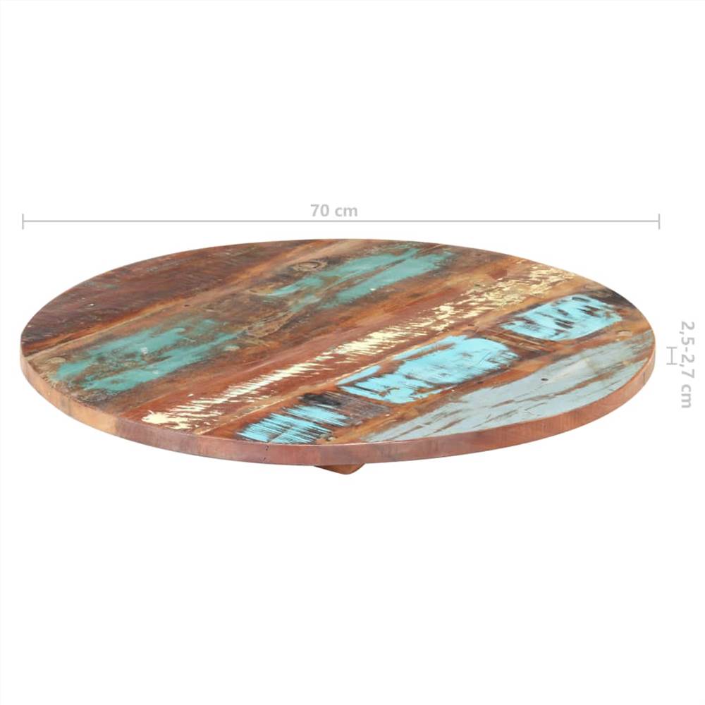 Round Table Top 70 cm 25-27 mm Solid Reclaimed Wood