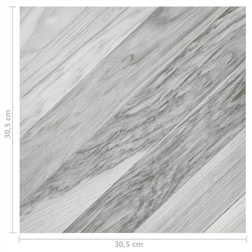 Self-adhesive Flooring Planks 20 pcs PVC 1.86 m² Grey Striped