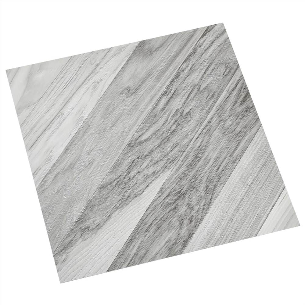 Self-adhesive Flooring Planks 20 pcs PVC 1.86 m² Grey Striped