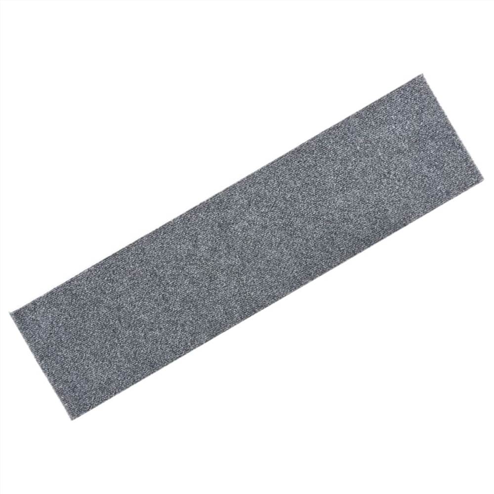 Self-adhesive Stair Mats Rectangular 15 pcs 76x20 cm Light Grey