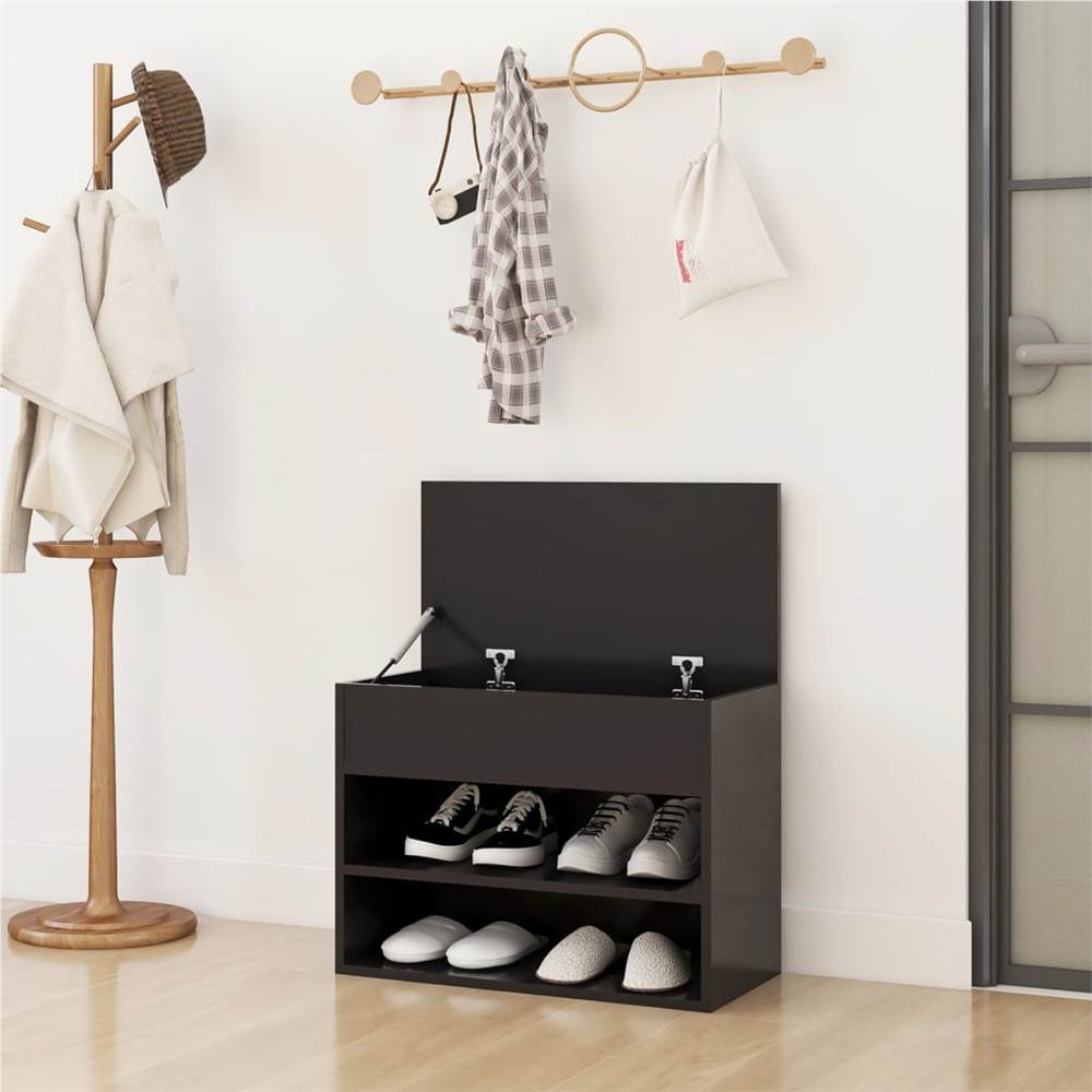 Shoe Bench Grey 60x30x45 cm Chipboard