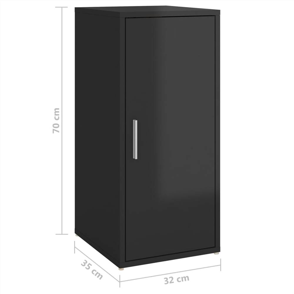 Shoe Cabinet High Gloss Black 32x35x70 cm Chipboard