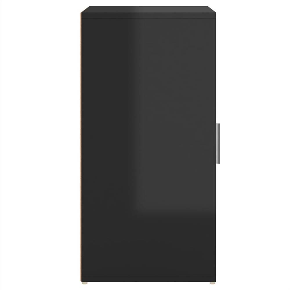 Shoe Cabinet High Gloss Black 32x35x70 cm Chipboard