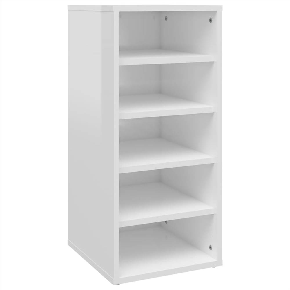 Shoe Cabinet High Gloss White 31.5x35x70 cm Chipboard