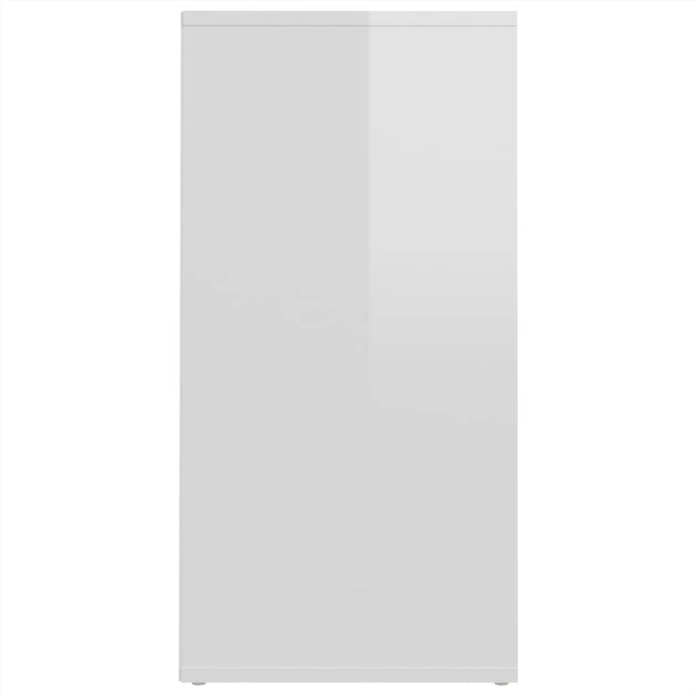 Shoe Cabinet High Gloss White 31.5x35x70 cm Chipboard