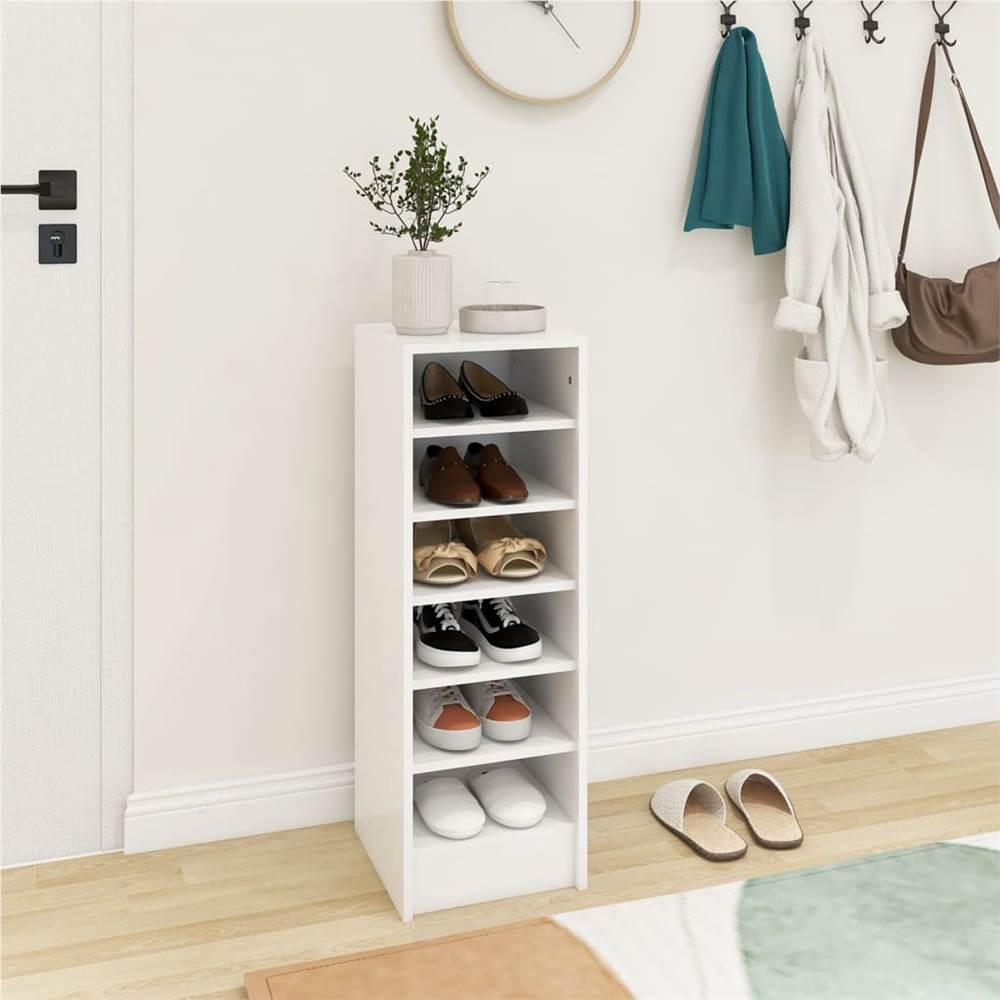 Shoe Cabinet White 31.5x35x90 cm Chipboard