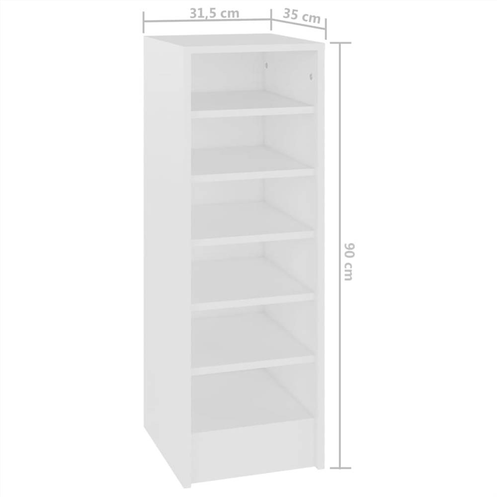Shoe Cabinet White 31.5x35x90 cm Chipboard