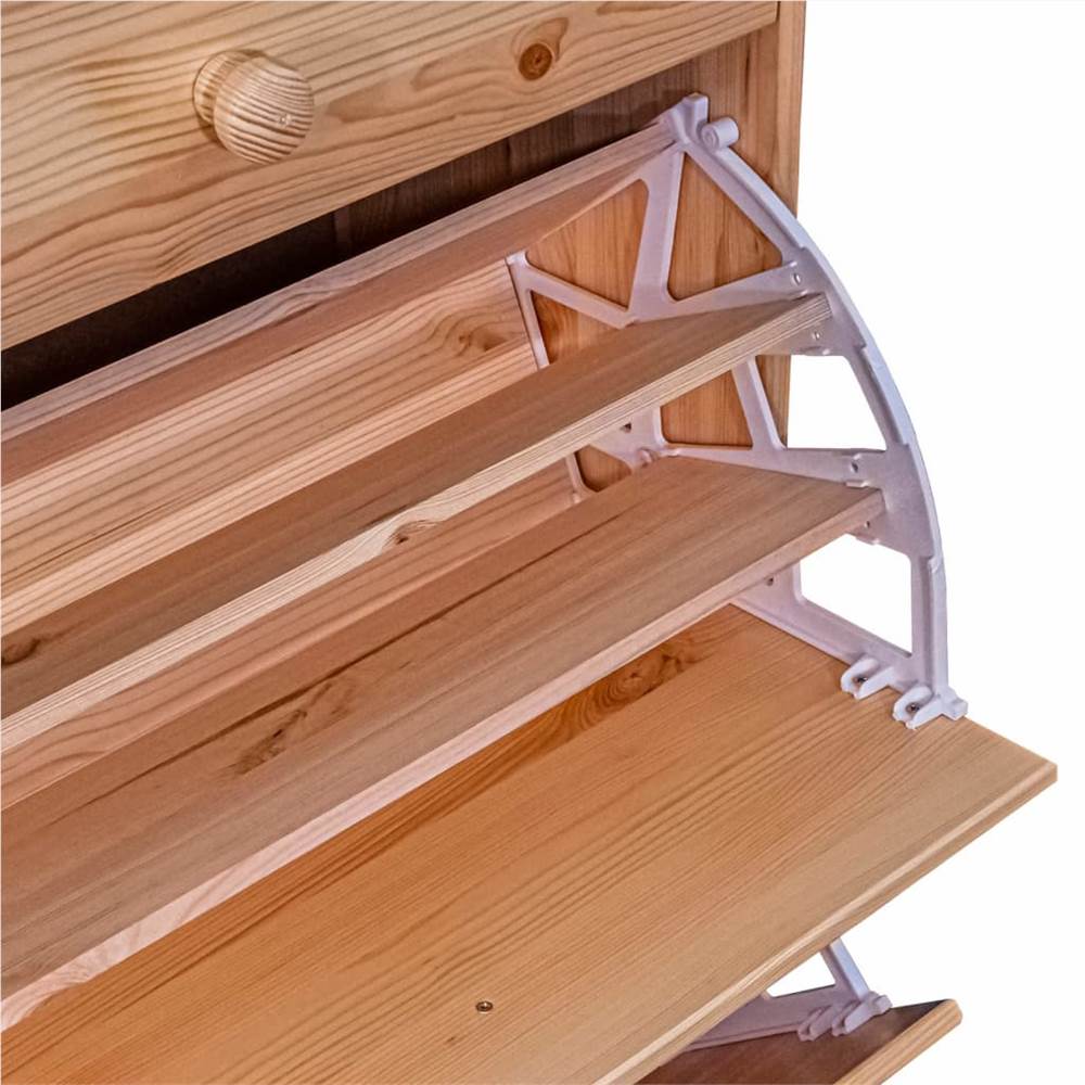Shoe Cabinet with 2 Flaps 113x35x89 cm Solid Pine Wood