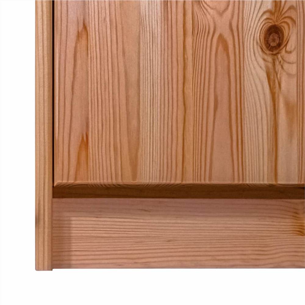 Shoe Cabinet with 2 Flaps 113x35x89 cm Solid Pine Wood