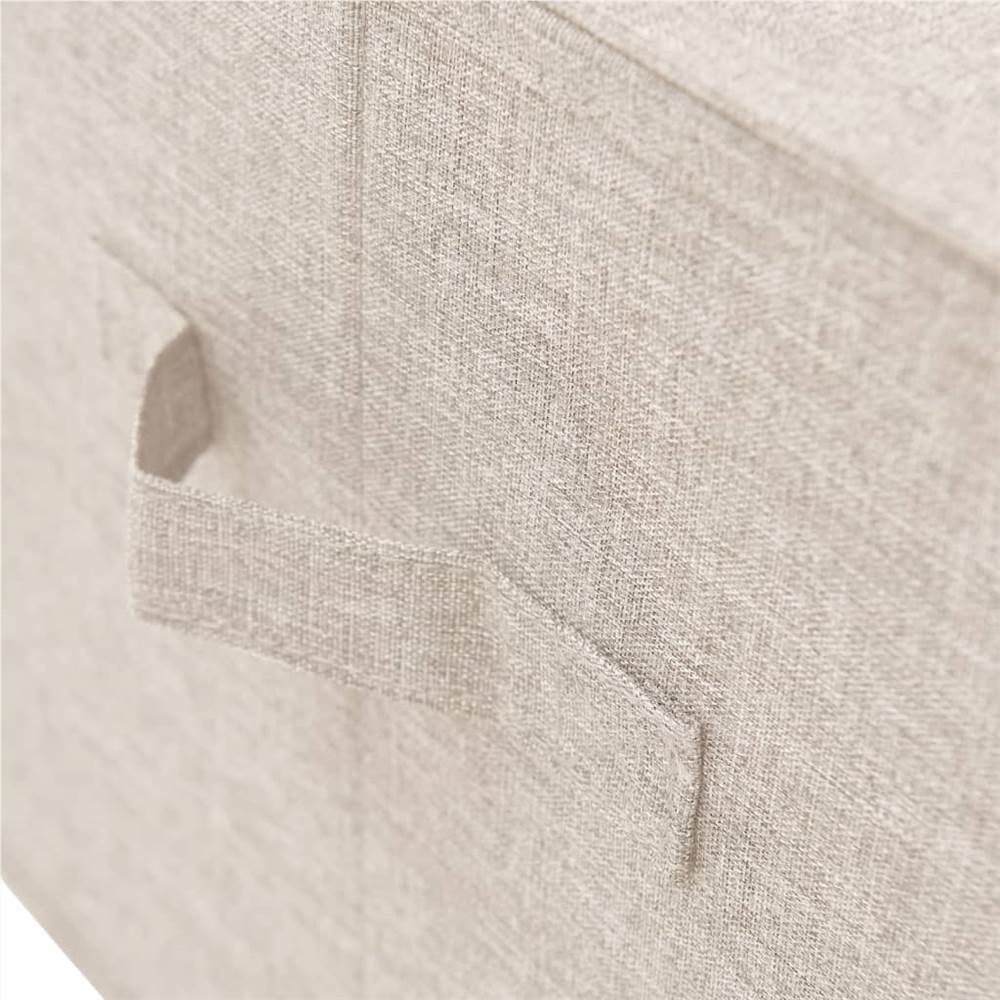 Storage Boxes 2 pcs Fabric 50x30x25 cm Cream