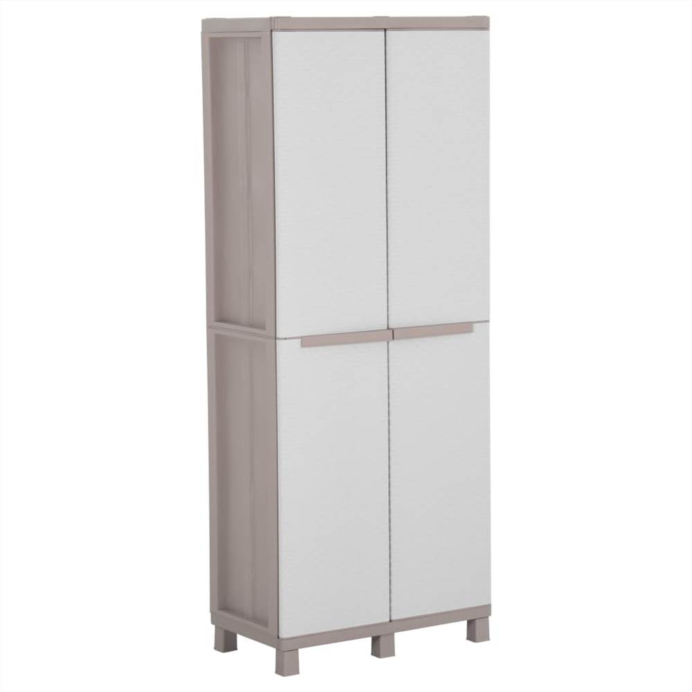 Storage Cabinet with 2 Doors 68x37.5x170 cm Light Grey and Beige