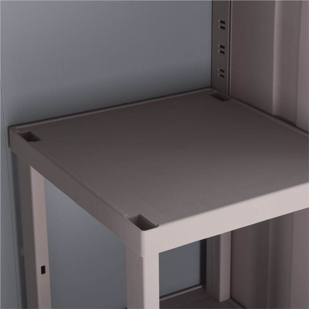 Storage Cabinet with 2 Doors 68x37.5x170 cm Light Grey and Beige